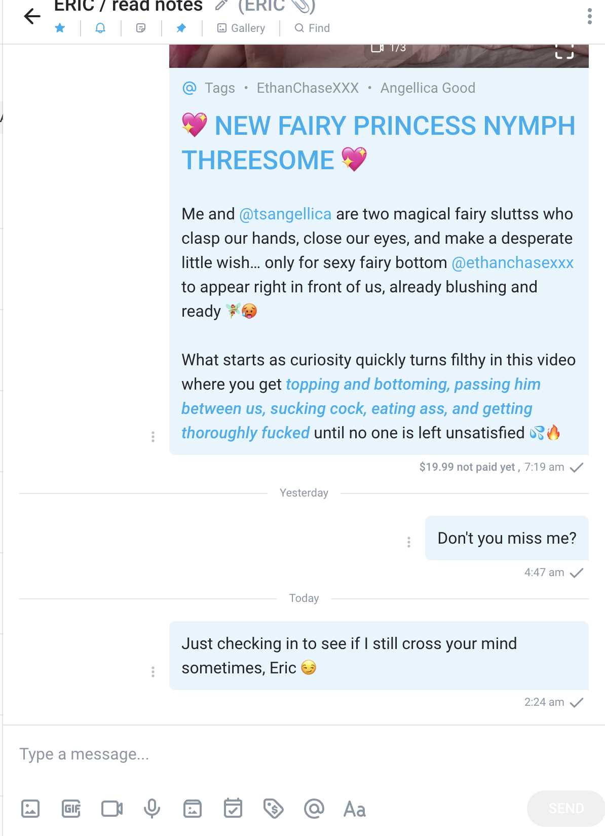 Messages received by a high-value fan